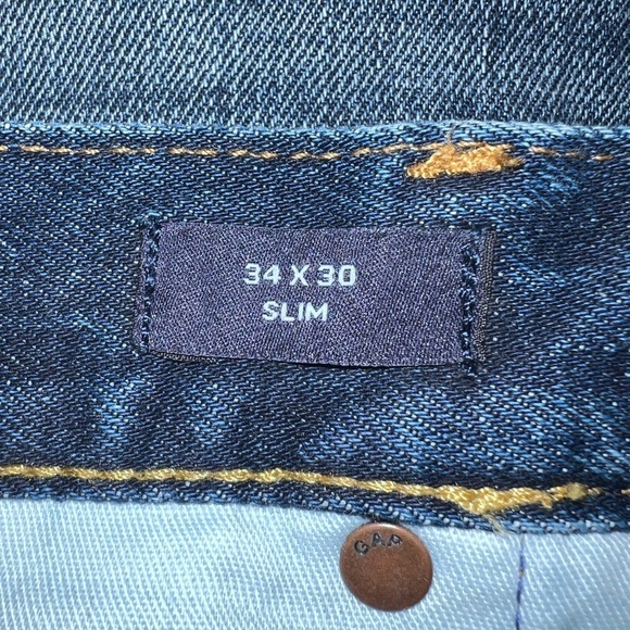 Gap Men Slim Straight Distressed Jeans - Picture 8 of 9